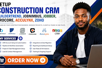 setup construction CRM buildertrend, jobnimbus, jobber, procore, acculynx, zoho