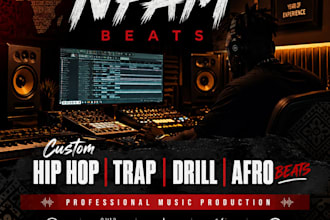 produce a custom hip hop, trap, drill or afrobeat instru
