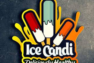 design a sweet ice cream, dessert, and cartoon food logo