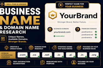 find a unique business name with domain availability research