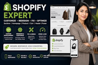 fix customize shopify section redesign homepage product cart header footer