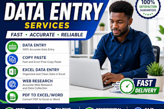 do accurate data entry, copy paste, typing, and web research