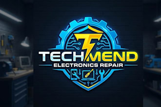 design catching electronics repair shop logo