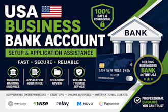 assist with usa bank creation, mercury, chase, wise, proof of address