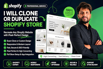 clone, duplicate, or recreate any shopify website professionally