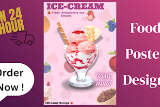 design eye catching food restaurant social media  posters