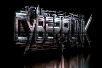 do futuristic cyberpunk logo or typography for you