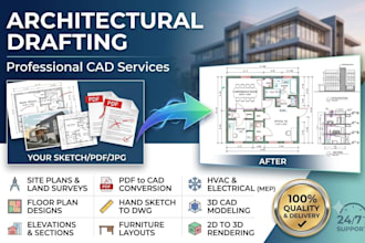 convert any drawing into autocad 2d dwg