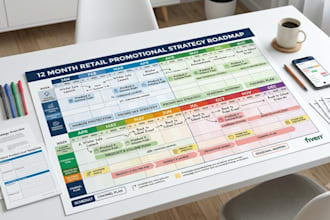 create a 12 month retail promotional calendar and campaign strategy