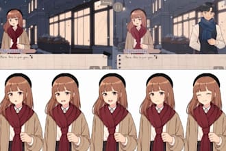 design visual novel anime character in premium quality