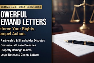 draft a partnership dispute demand letter as a licensed US attorney