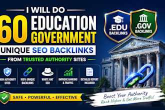 create authority 60 education government unique seo backlinks from trusted sites