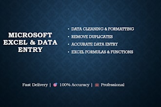 do microsoft excel data entry data cleaning formulas and dashboards