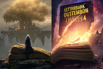 paint a cinematic illustrated cover for your adventure novel