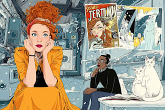 create retro comic book art, vintage comic illustration and retro poster artwork