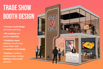 design a professional 3d trade show booth and exhibition stand