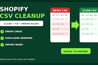 clean and fix your shopify CSV for bulk import