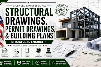 do structural drawing, permit drawing, and building plan for structural engineer
