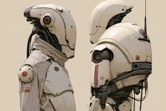 draw a robot character mascot for your brand