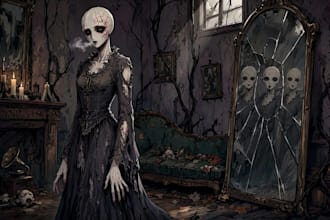 design a terrifying horror book cover illustration
