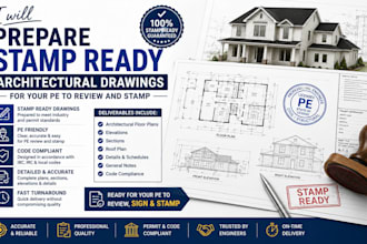 prepare stamp ready architectural drawings for your pe to review and stamp