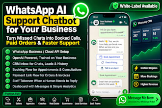 build whatsapp ai support chatbot with CRM inbox, bookings and payment links