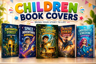 design eye catching children book cover, kids book cover for amazon KDP