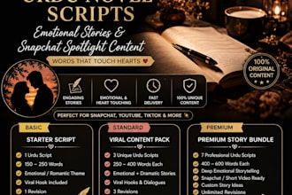 write viral urdu novel scripts, emotional stories, and snapchat spotlight conten