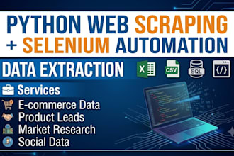 python web scraping, automation and data extraction