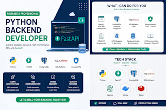 develop backend apis using fastapi postgresql and python