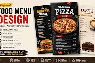design food menu, restaurant menu, cafe menu, menu design and food flyer