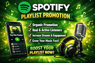 promote your spotify music playlist with organic playlist promotion