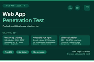 perform a professional web app pentest test and deliver a full security report