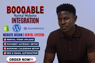 do booqable rental website design with integration shopify wordpress squarespace