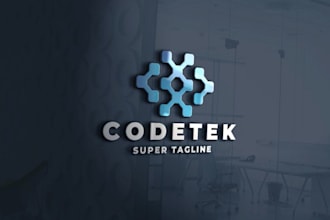 design a modern tech logo with source files