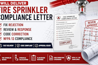 deliver fire sprinkler compliance letter fix rejection review code correction