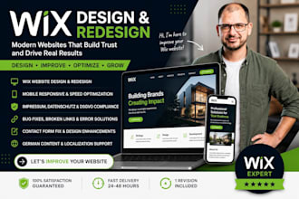 redesign and fix your wix website to convert german visitor fast wix development