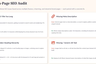 perform a technical SEO audit with actionable fixes
