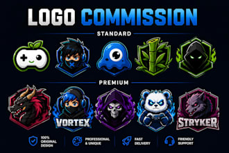 professional gaming and streamer logo design