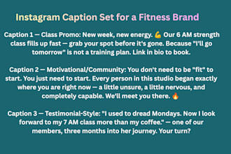 write social media captions and content calendars