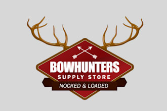 design classic bow hunters brand logo