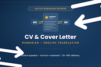 translate your CV and cover letter between romanian and english