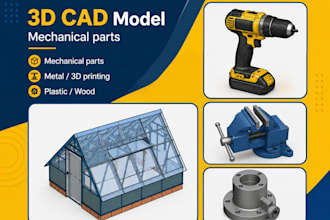 create 3d model, 3d parametric parts or assembly using freecad or solidworks