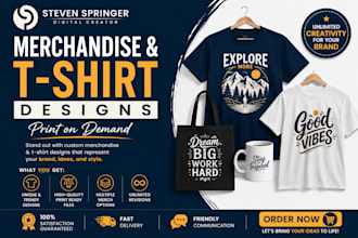 premium t shirt and merchandise designs for print on demand