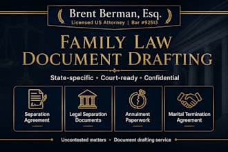 prepare court ready legal separation documents by a US attorney