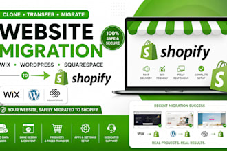 clone transfer website migration wix wordpress squarespace to shopify migration