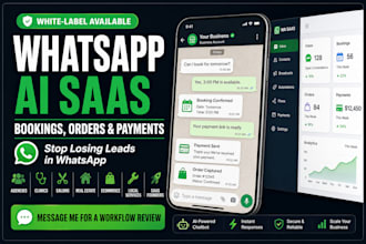 develop whatsapp ai saas platform wth inbox, bookings, orders payments, ai agent