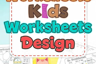 design fun kids worksheets and educational activity pages