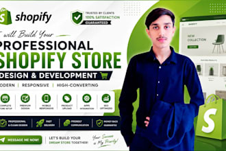 create shopify store design, build shopify website or shopify dropshipping store