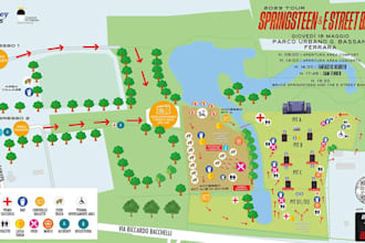 design festival map, event map, venue map and custom vector illustration